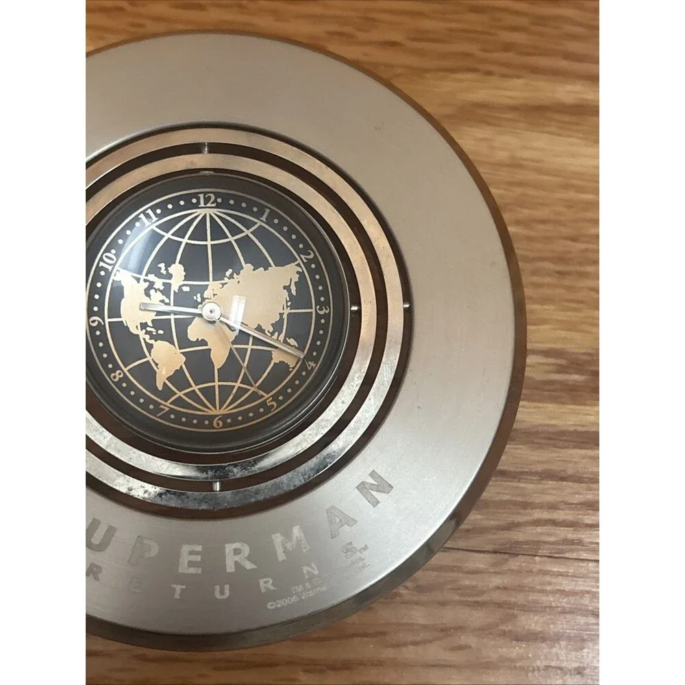 Superman Returns Rotating Desk Clock Warner Bros Promotional Prop Collectible